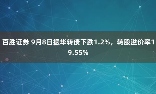 百胜证券 9月8日振华转债下跌1.2%,转股溢价率19.55%