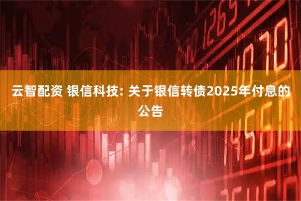 云智配资 银信科技: 关于银信转债2025年付息的公告
