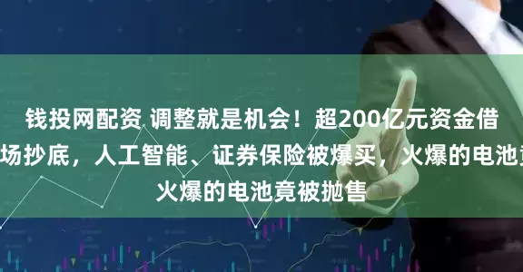 钱投网配资 调整就是机会！超200亿元资金借道ETF进场抄底，人工智能、证券保险被爆买，火爆的电池竟被抛售